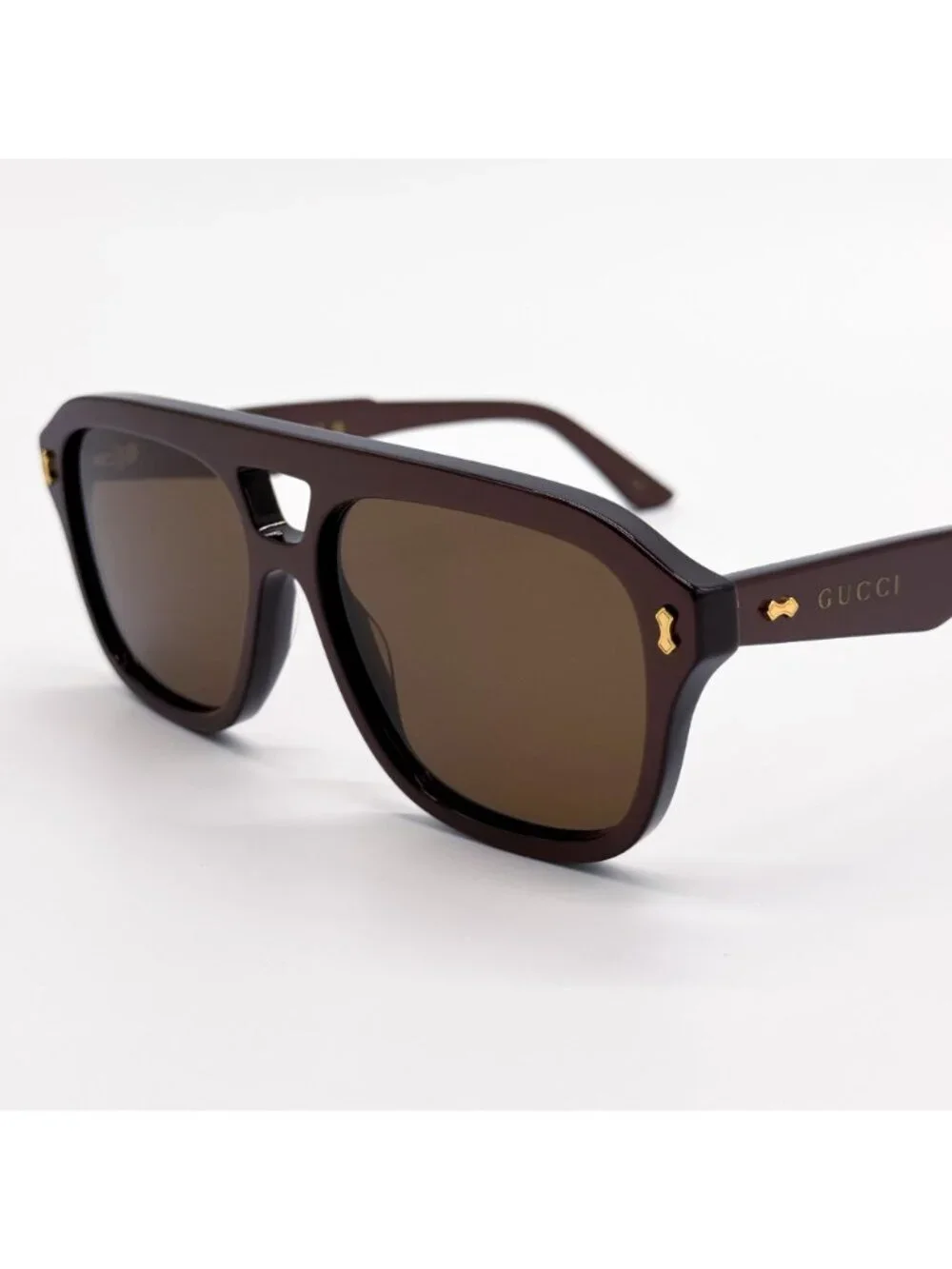 New Gucci Brown Aviator Unisex Sunglasses GG1263S 003